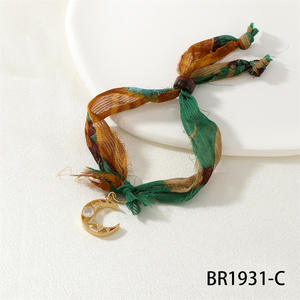 Nueva cuerda de seda exótica, personalizada, de moda, cuerda de mano satinada, Cuenta de vidrio antiguo de Nepal, pulsera de sol en forma de corazón de Luna - Product Image 4