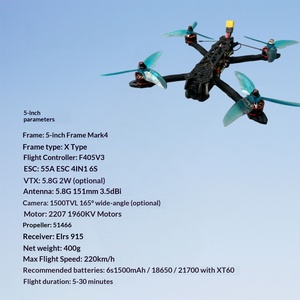 Dron <span class=keywords><strong>de</strong></span> Carreras y <span class=keywords><strong>Freestyle</strong></span> FPV <span class=keywords><strong>de</strong></span> 5 Pulgadas RTF RC DIY con Gafas FPV o Drones <span class=keywords><strong>de</strong></span> Carreras con Gafas VR - Product Image 6