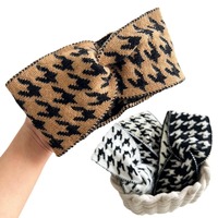 Serre-Têtes Marron Personnalisés à Motif Quadrillé pour Femmes, Bandeaux en Tissu avec Nœud Brodé, Accessoires Cheveux
