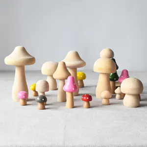 Kreative DIY gemalte Holz Holz kleinen Pilz Set Kinderspiel zeug Home Car Ornamente Sulptures Wohnkultur Kind Geburtstags geschenk
