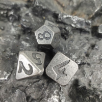D & D Jeu de 7 dés en métal à l'échelle du dragon D20 pour les jeux de table Donjons Dragon Cthulhu RPG Logo personnalisé