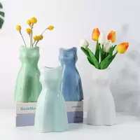 乾燥した花のためのヨーロッパのレトロなつや消し広口花瓶抽象的なミントティールグリーンブルーセラミックボディ花瓶