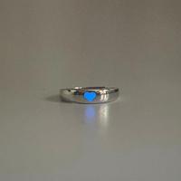 Bague Lumineuse Cœur Bleu Rose pour Femme, Bague Fluorescente qui Brille dans le Noir, Bague Ajustable pour Couple