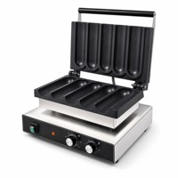 Machine à gaufres commerciale JTS-5H à 5 bâtonnets, électrique, antiadhésive, multifonctionnelle, 2000W, pour bar à snacks