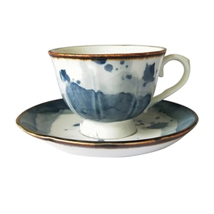 Tasses à café et soucoupes à thé en céramique blanche personnalisables en porcelaine de style européen vintage pour logo personnalisé - Product Image 4