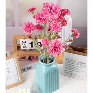 Bán buôn tùy chỉnh chất lượng cao hoa lụa bó hoa Nhân Tạo Hoa cẩm chướng bó hoa cho nhà đám cưới trang trí hoa màu hồng