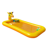 Piscine gonflable pour enfants avec arroseur, motif girafe de dessin animé, 200x110x19cm, pour jeux aquatiques d'été en jardin, vente en gros, usine OEM ODM