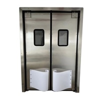 Porte battante à double action en acier inoxydable, porte de circulation résistante aux chocs pour cuisine, restaurant, usine alimentaire, salle blanche
