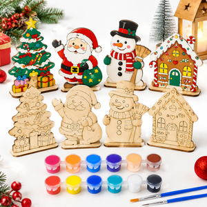Kit <span class=keywords><strong>de</strong></span> bricolage en bois pour Noël en gros, ensemble d'ornements en bois à faire soi-même, ensemble <span class=keywords><strong>de</strong></span> peinture en bois à faire soi-même, ensemble d'activités créatives <span class=keywords><strong>de</strong></span> peinture, jouets <span class=keywords><strong>de</strong></span> <span class=keywords><strong>dessin</strong></span> - Product Image 1