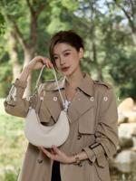 Sac Hobo en Cuir Véritable « Quiet Luxury Crescent » – Sac à Main Femme Sans Marque pour le Quotidien – Étiquette Privée Royaume-Uni France