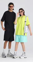 T-shirt pour homme en coton 100% de taille extra-large 260g, tricoté, coupe ample, respirant, couleur unie, logo personnalisé High Street