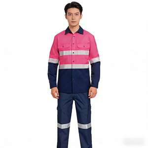 Abbigliamento da Lavoro Riflettente Blu in Cotone e Poliestere, 2 Pezzi per Operai, Cantieri Edili, <span class=keywords><strong>Ingegneri</strong></span> <span class=keywords><strong>Meccanici</strong></span> - Product Image 5