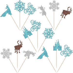 Decorazioni per Cupcake all'Ingrosso, 8 Pezzi, Topper in Carta Glitterata per Torte, Decorazioni per Dessert a Tema Invernale, per Feste di Compleanno per Bambini - Product Image 4