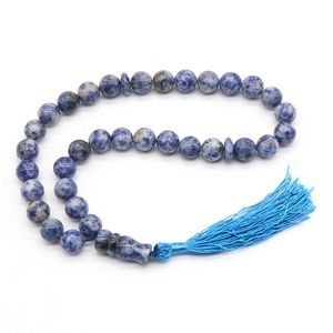 Vente en gros <span class=keywords><strong>de</strong></span> chapelets <span class=keywords><strong>de</strong></span> prière musulmans en agate naturelle, forme <span class=keywords><strong>de</strong></span> boule classique, entretoise, pompon, cadeaux religieux islamiques pour hommes - Product Image 4