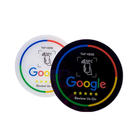 Cartes NFC en acrylique Dia 100mm Étanches RFID 13.56MHz Mini balise NFC avec code QR et avis Google