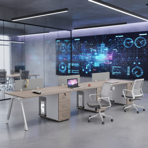 Open Modular Office Furniture <b>Desk</b> Computer Table <b>Small</b> File Cabinet Combination Workstation - Product Image 3