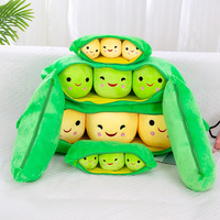 Coussin en peluche amusant en forme de coque de pois, jouet en peluche en forme de coque de pois