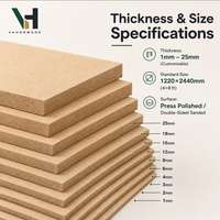 Panneau de fibres de bois MDF HDF moderne de première qualité, résistant à l'humidité, 3 mm-18 mm, sur mesure, pour meubles de cuisine intérieurs
