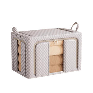 Caja de almacenamiento de lino y algodón Tianshan, organizador plegable rectangular de gran capacidad para ropa y edredones - Product Image 1