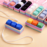 Porte-clés Fidget Clicker à 3 touches, pendentif de clé vierge à base dégradée, bouton-poussoir à interrupteur mécanique, joli cadeau