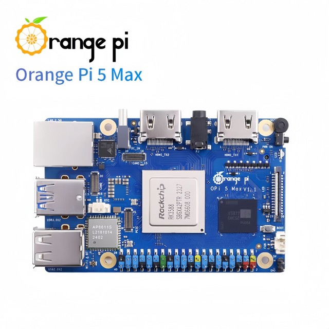 OrangePi 5 MAX Single Board Computer Rockchip RK3588 Memory LPDDR5 Onboard WiFi for 8G 16G Edge Computing AI Applications