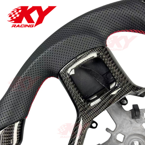 Volante personalizado de fibra de carbono real para Dodge 2010-2017 RAM 1500 2500 3500 4500 TRX SLT SRT con función de calefacción. - Product Image 2
