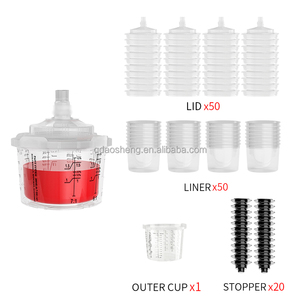 Kit Completo de Vaso Mezclador de Pintura de Plástico de 200 ml con Alimentación por Gravedad, Desechable, para Pistola de Pulverización, OEM - Product Image 2