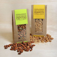 Boîte-cadeau de noix gastronomiques sèches jaunes emballage de chocolat en papier personnalisé boîte de petites dates farcies avec fenêtre