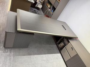 Legno scrivania del Computer e moderno tavolo di scrittura con 3 cassetti laterali marrone legno Computer da tavolo per la casa e l'ufficio - Product Image 6