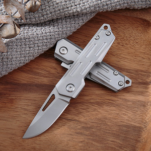Cuchillo de defensa personal para exteriores, cuchillo plegable, accesorio para viajes en coche, cuchillo portátil para frutas, cuchillo de mano para carne. - Product Image 2