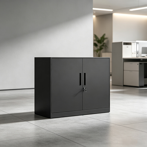 Armoire de classement métallique minimaliste avec serrure à clé pour usage de bureau - Product Image 2