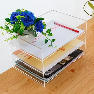 A4 Size 5 Layer Office Desk Paper Supplies Sort Organizer Acrylic Paper Tray