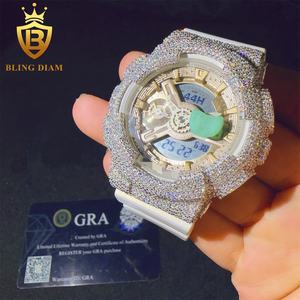 GMA-S110 ювелирные изделия в стиле хип-хоп из стерлингового серебра 925 GRA Сертифицированный обледенитель VVS Miossanite чехол для часов с бриллиантами - Product Image 1