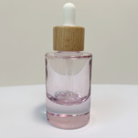 Flacons d'huile essentielle en verre transparent au design classique, personnalisables, flacon compte-gouttes rose pour huile