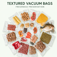 Sacs d'emballage sous vide durables PA/PE à surface gaufrée, anti-oxygène, pour stockage alimentaire étanche, transparents, compatibles congélateur, thermoscellables