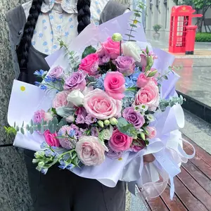 Qiao — Bouquet de fleurs coréen, papier d'emballage imperméable pour emballage de fleurs, en plastique, pour cadeau, nouvelle collection