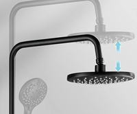 Ensemble de douche de salle de bain en laiton poli avec robinet apparent et étagère de rangement pour baignoire, thermostatique, avec jets doux et pluie