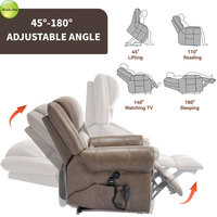Fauteuil inclinable électrique multifonctionnel avec fonctions de massage et de chaleur lombaire, canapé inclinable électrique avec port de charge USB S075
