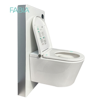 FABIA WC mural automatique en céramique certifié CE, bidet électrique de luxe, économie d'eau, lavage automatique, 110V, siphon en P, vente en gros