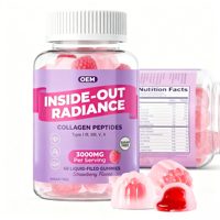 Gummies de collagène hydrolysé multi-types I, II, III, V, X, provenant de bovin, de poulet et de coquille d'œuf, avec myrtille et thé vert pour les cheveux, la peau et les ongles