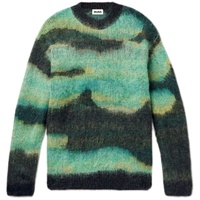 Pull en mohair camouflage pour homme, personnalisable avec logo OEM/ODM, tricot jacquard, manches longues, col rond, position du logo sur le devant, idéal pour l'hiver