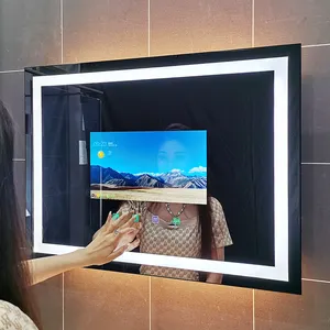 2022 New trending Bathroom Wall mounted touch screen dimmer defogger TV magic smart WIFI android mirror