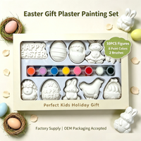 Perlengkapan Lukis Ornamen Plester Paskah Grosir 10 Pcs Figur Plester Kosong Set Kerajinan Lukis Lengkap