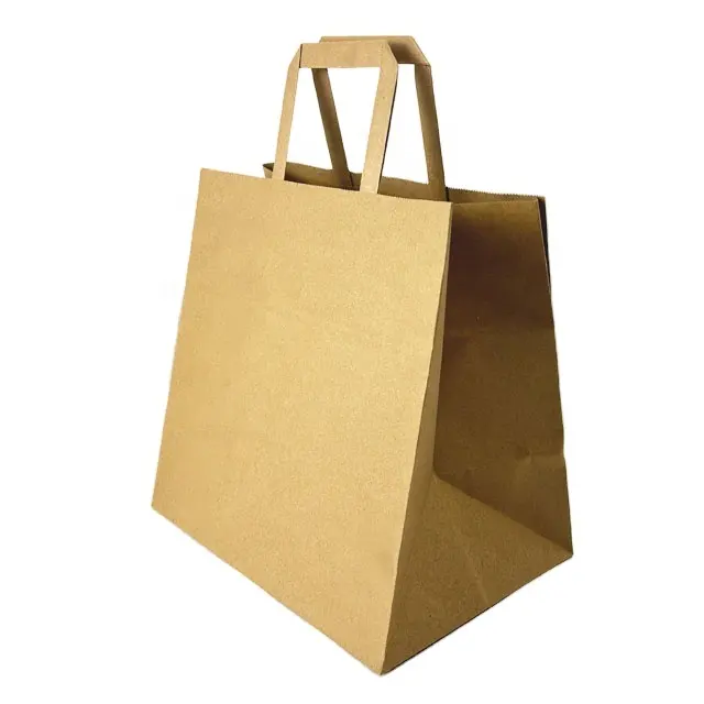 사용자 정의 인쇄 크래프트 다크 브라운 종이 가방 손잡이 종이 가방 포장 신발 옷 포장 선물 종이 가방