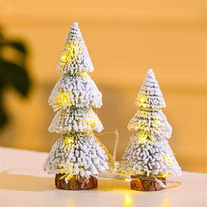 Nuevo estilo, Mini agujas de pino, árbol de cedro flocado, forma de <span class=keywords><strong>Faro</strong></span>, adornos para árboles de Navidad de escritorio, adornos navideños en bolsas - Product Image 5