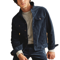 Veste en velours côtelé de haute qualité pour hommes classique revers à quatre boutons Plus hiver chaud couleur unie veste en velours côtelé