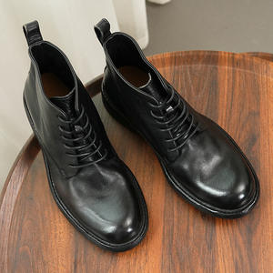 Mocassins pour hommes en cuir brun de haute qualité, fabriqués au Royaume-Uni, style rétro, cuir lavé, Goodyear Welted, lacets, brogues imperméables - Product Image 1