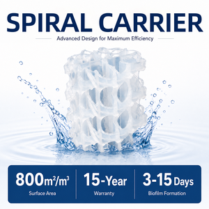 สื่อ MBBR แบบเปิดโครงสร้างเกลียว ผลิตจาก HDPE บริสุทธิ์ สำหรับระบบบำบัดน้ำเสียแบบ IFAS Moving Bed - Product Image 2