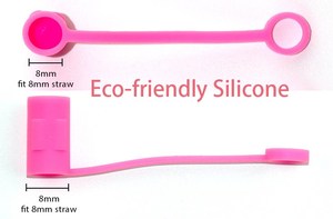 Accessoires de boisson en gros pour couples : Série Mariage – Paille en silicone de 8 mm avec breloque « I Do » pour voile de mariée - Product Image 2