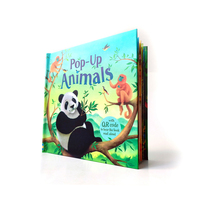 Karton kitap hayvan kelime 3d çocuk erkek ve kız oyunları geri dönüştürülebilir için masal kitapları açılır kağıt baskı